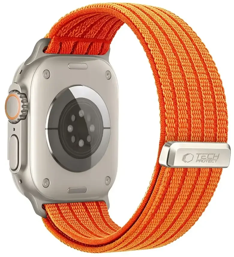 Tech-Protect Nylon Sport Band, skirtas Apple Watch 44 / 45 / 46 / 49 mm - Oranžinis