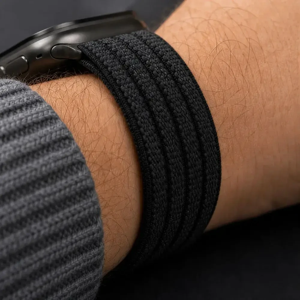 Tech-Protect Nylon Sport Strap for Apple Watch 44 / 45 / 46 / 49 mm - Juodas