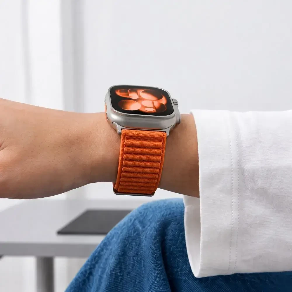 TECH-PROTECT NYLONLOOP APPLE WATCH 8 / 9 / 10 / 11 / 12 / SE / ULTRA (44 / 45 / 46 / 49 MM) ORANŽINIS