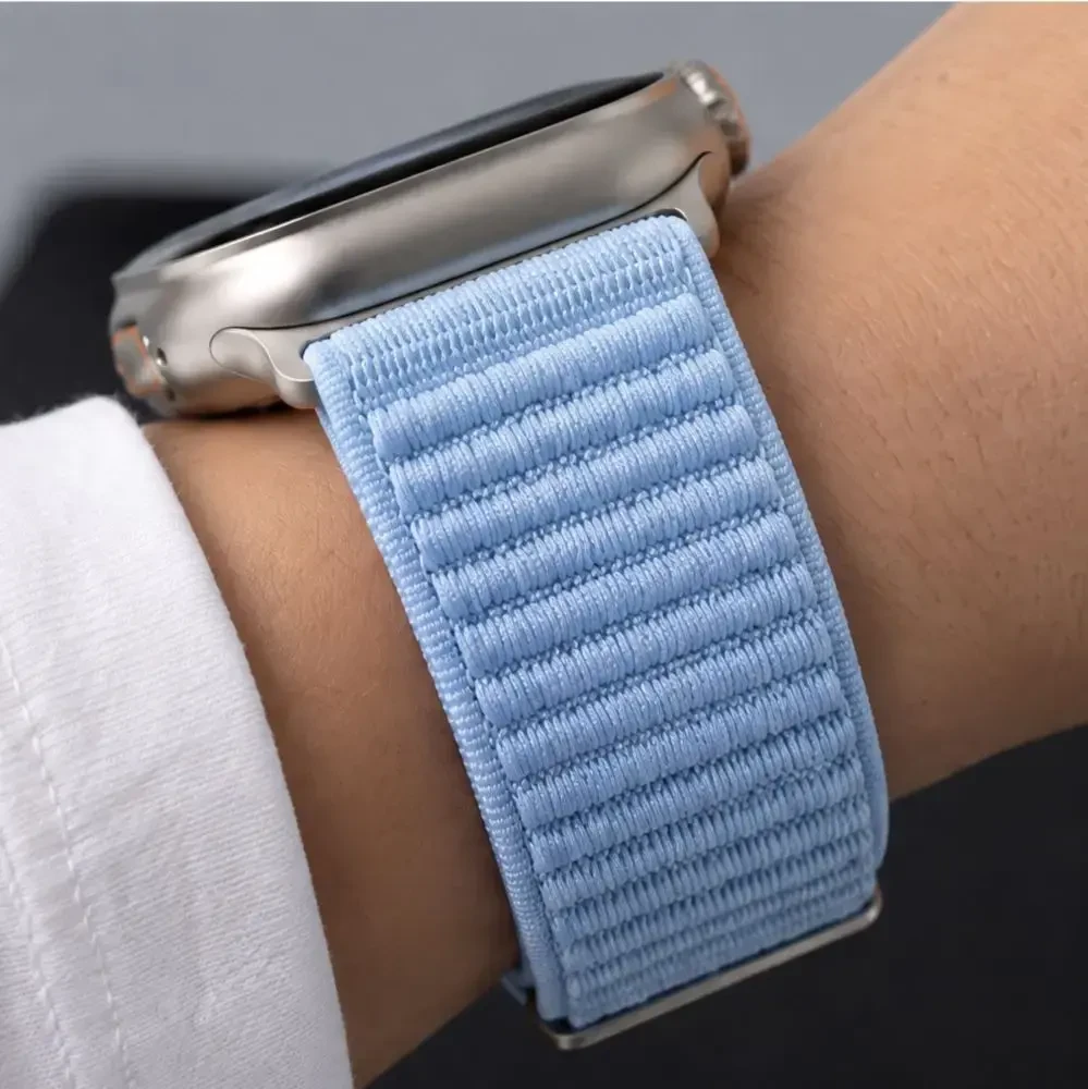TECH-PROTECT NYLONLOOP APPLE WATCH 8 / 9 / 10 / 11 / 12 / SE / ULTRA (44 / 45 / 46 / 49 MM) ŠVIESIAI MĖLYNA