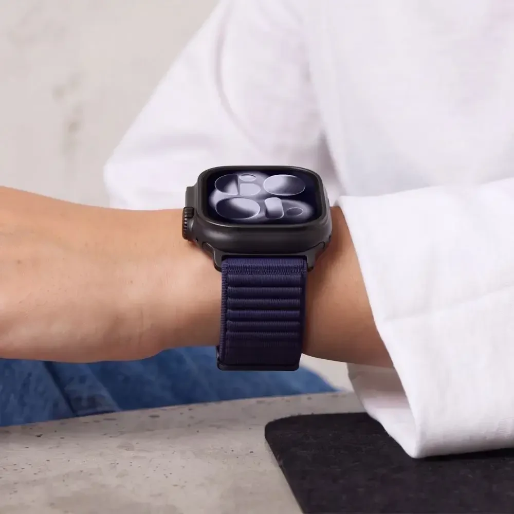 TECH-PROTECT NYLONLOOP APPLE WATCH 8 / 9 / 10 / 11 / 12 / SE / ULTRA (44 / 45 / 46 / 49 MM) TAMSIAI MĖLYNA