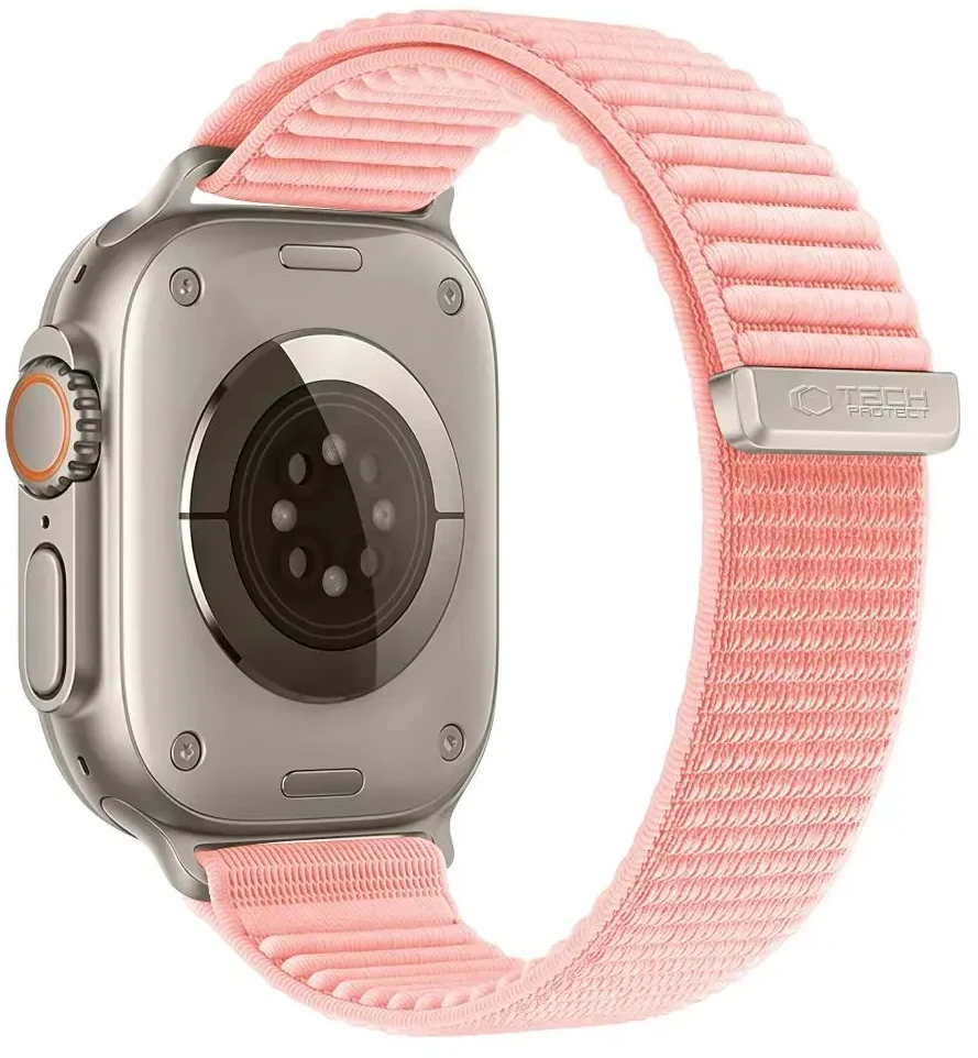TECH-PROTECT NYLONLOOP APPLE WATCH 8 / 9 / 10 / 11 / 12 / SE (40 / 41 / 42 MM) ŠVELNIAI ROŽINĖ