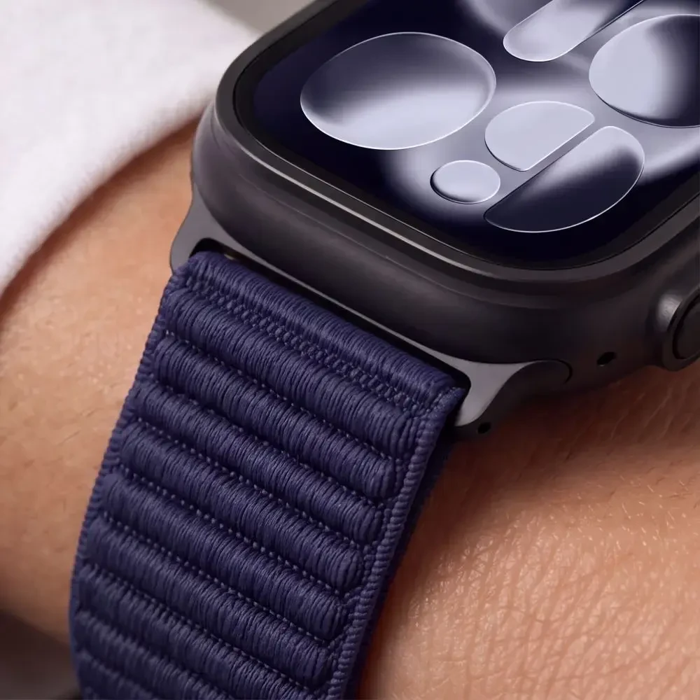 TECH-PROTECT NYLONLOOP APPLE WATCH 8 / 9 / 10 / 11 / 12 / SE / ULTRA (44 / 45 / 46 / 49 MM) TAMSIAI MĖLYNA