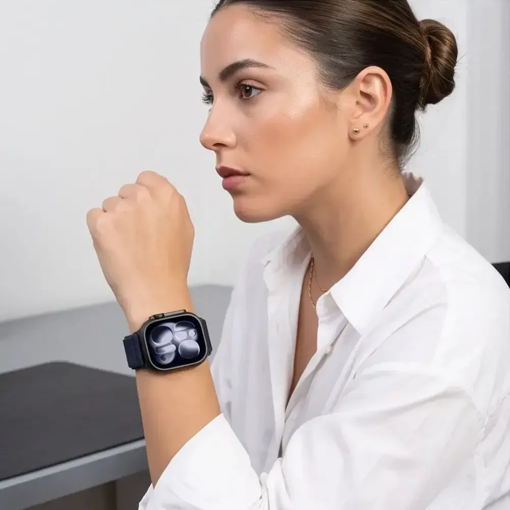 TECH-PROTECT NYLONLOOP APPLE WATCH 8 / 9 / 10 / 11 / 12 / SE / ULTRA (44 / 45 / 46 / 49 MM) TAMSIAI MĖLYNA
