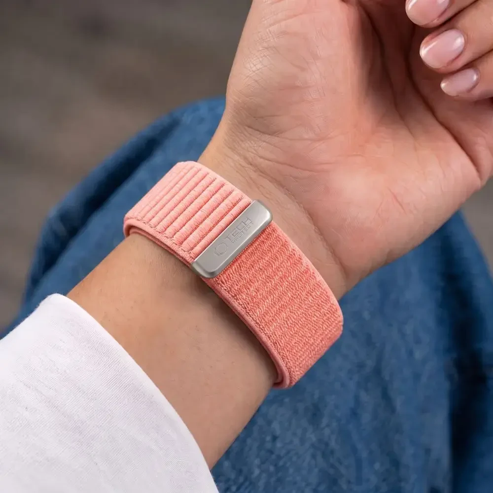 TECH-PROTECT NYLONLOOP APPLE WATCH 8 / 9 / 10 / 11 / 12 / SE (40 / 41 / 42 MM) ŠVELNIAI ROŽINĖ
