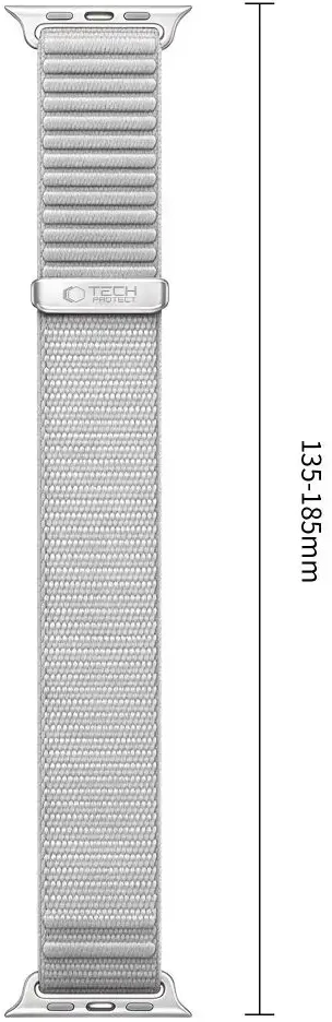 TECH-PROTECT NYLONLOOP APPLE WATCH 8 / 9 / 10 / 11 / 12 / SE / ULTRA (44 / 45 / 46 / 49 MM) ŠVIESIAI PILKA