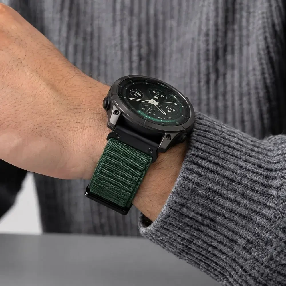 TECH-PROTECT NYLONLOOP GARMIN FENIX 5 / 6 / 6 PRO / 7 / 8 / 8 PRO / 9 / 9 PRO (47 MM) KARIUOMENĖS ŽALIA