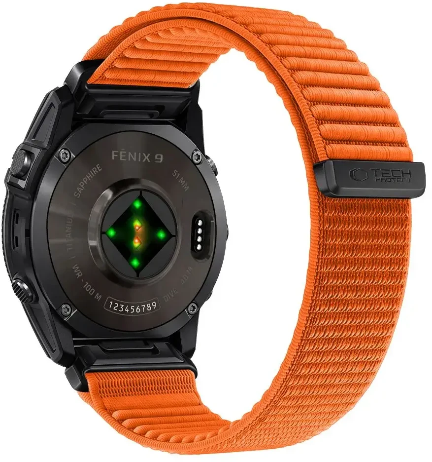 TECH-PROTECT NYLONLOOP GARMIN FENIX 5 / 6 / 6 PRO / 7 / 8 / 8 PRO / 9 / 9 PRO (47 MM) SIGNAL Oranžinis