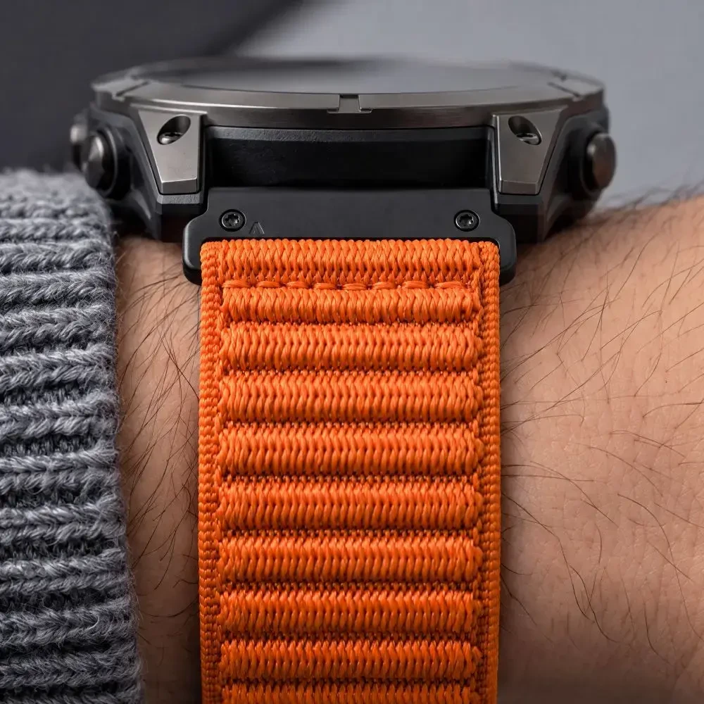 TECH-PROTECT NYLONLOOP GARMIN FENIX 5X / 5X PLUS / 6X / 6X PRO / 7X / 8 / 8 PRO / 9 / 9 PRO (51 MM) ORANŽINIS SIGNALAS