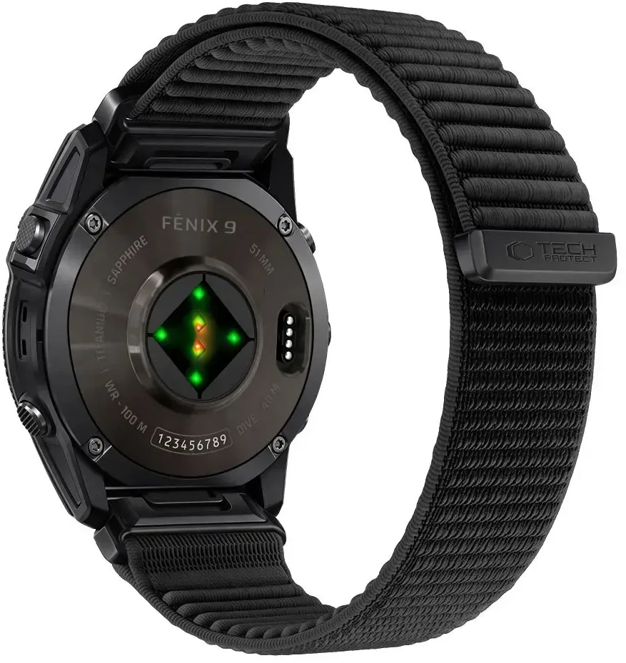 TECH-PROTECT NYLONLOOP GARMIN FENIX 5X / 5X PLUS / 6X / 6X PRO / 7X / 8 / 8 PRO / 9 / 9 PRO (51 MM) JUODA
