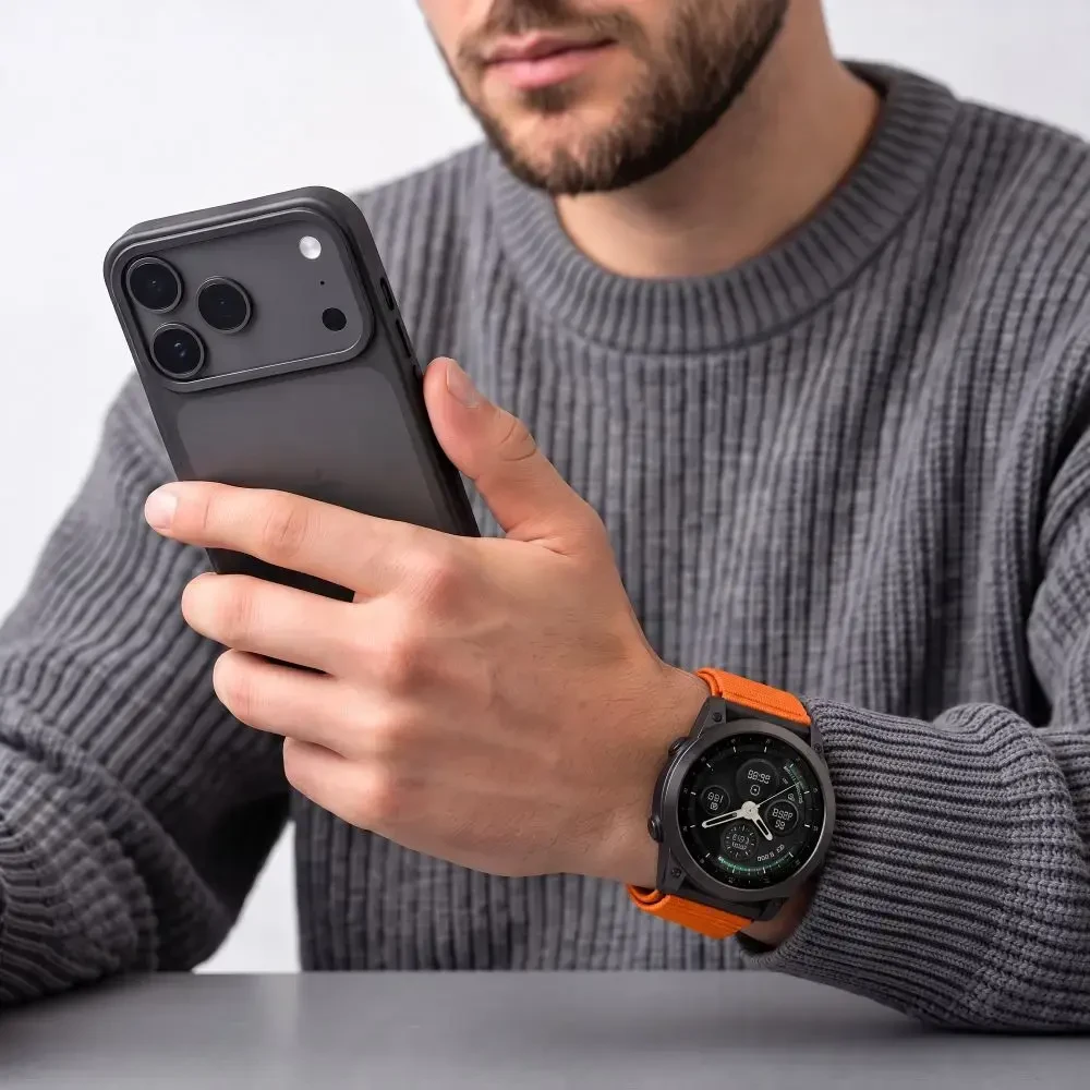 TECH-PROTECT NYLONLOOP GARMIN FENIX 5X / 5X PLUS / 6X / 6X PRO / 7X / 8 / 8 PRO / 9 / 9 PRO (51 MM) ORANŽINIS SIGNALAS