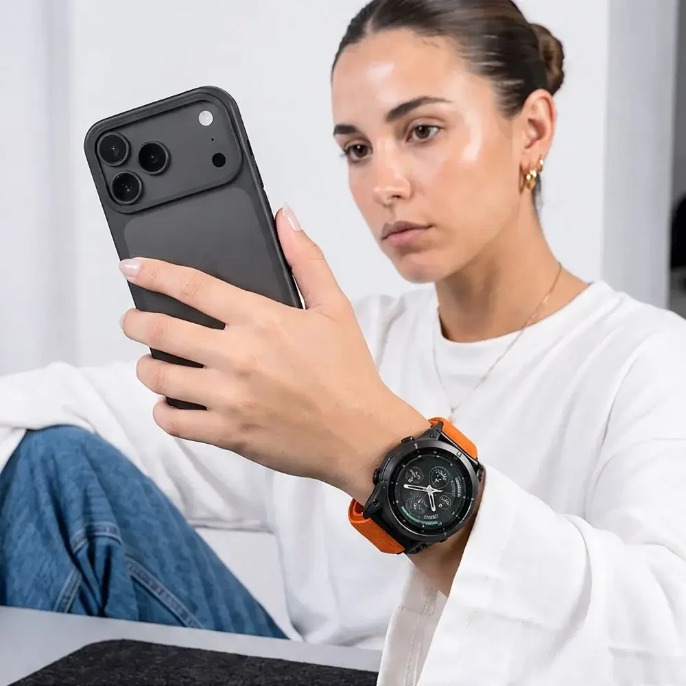 TECH-PROTECT NYLONLOOP GARMIN FENIX 5X / 5X PLUS / 6X / 6X PRO / 7X / 8 / 8 PRO / 9 / 9 PRO (51 MM) ORANŽINIS SIGNALAS