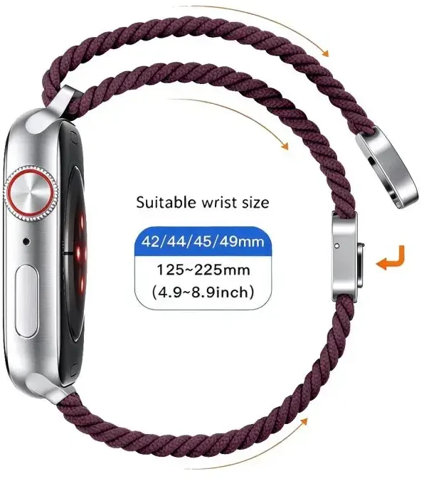 TECH-PROTECT NYLONMAG APPLE WATCH 8 / 9 / 10 / 11 / 12 / SE / ULTRA (44 / 45 / 46 / 49 MM) tamsiai bordinė