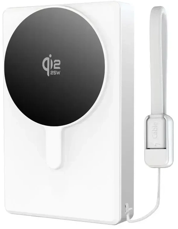 Tech-Protect PB40 LIFEMAG MagSafe IŠORINĖ BATERIJA 10000MAH 25W QI2.2 BALTA/SIDABRINĖ