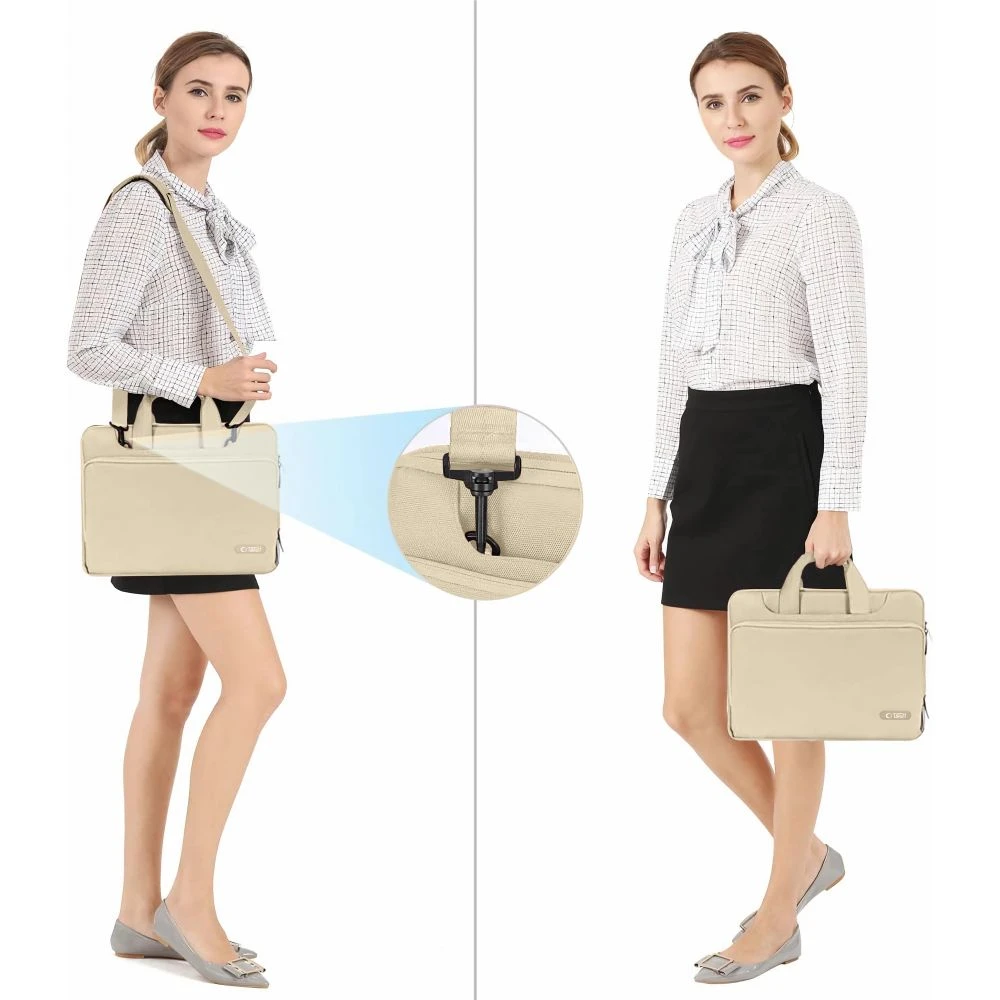 15-16 Tech-Protect Pocket Nešiojamas kompiuteris Bag - rusvai gelsvas