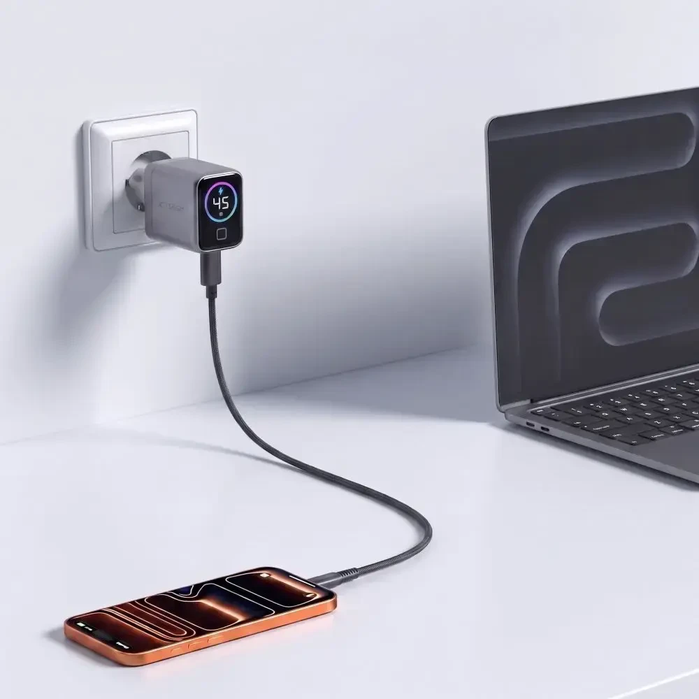 Tech-Protect POWERVISION NC45W-GAN 1 PRIEVADO TINKLO ĮKROVIKLIS PD 45W TAMSIAI PILKAS