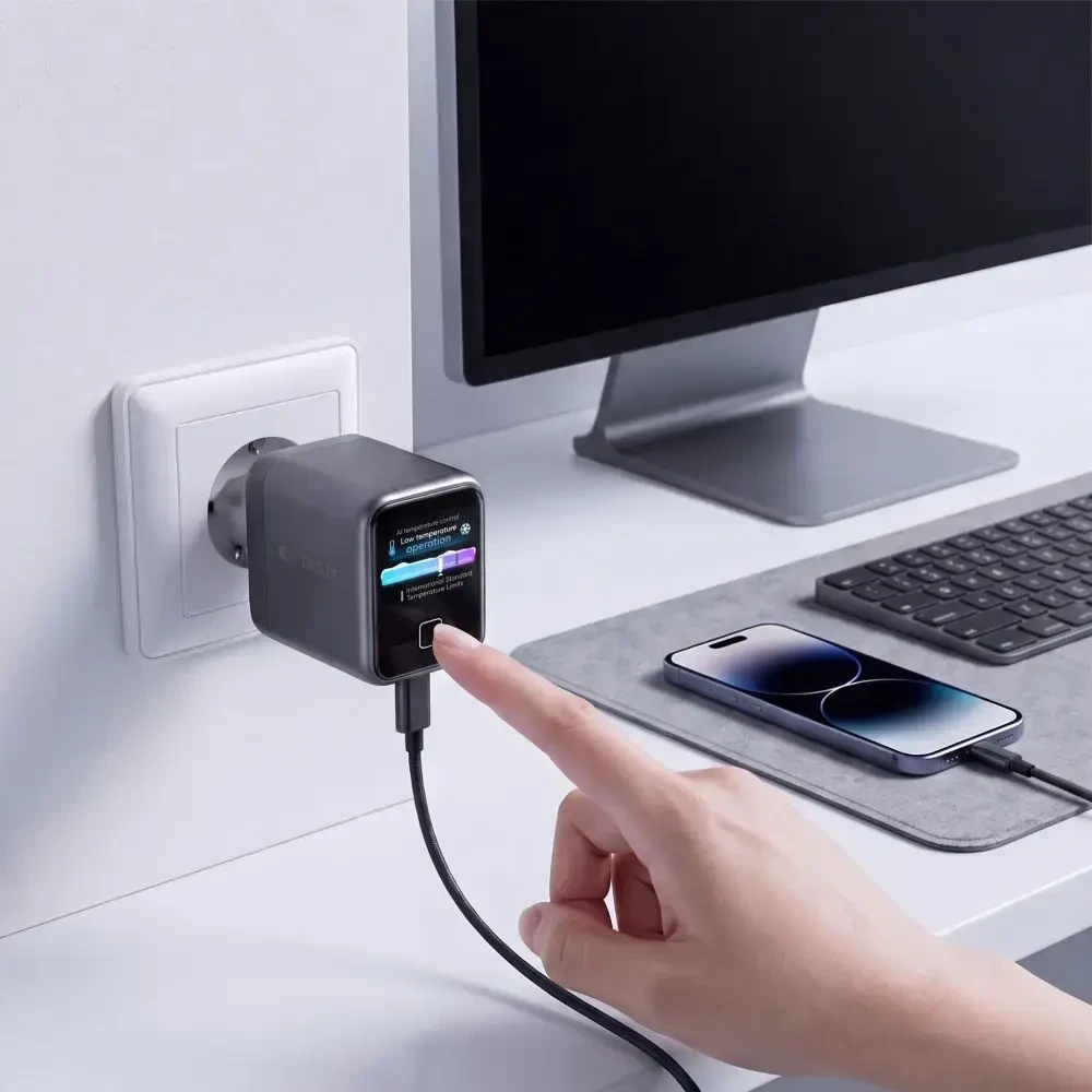 Tech-Protect POWERVISION NC45W-GAN 1 PRIEVADO TINKLO ĮKROVIKLIS PD 45W TAMSIAI PILKAS