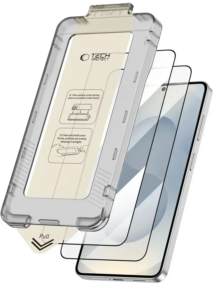 Apsauginis stiklas Tech-Protect Quick Set+ 2-pack Samsung Galaxy S26+ Plus juodos spalvos