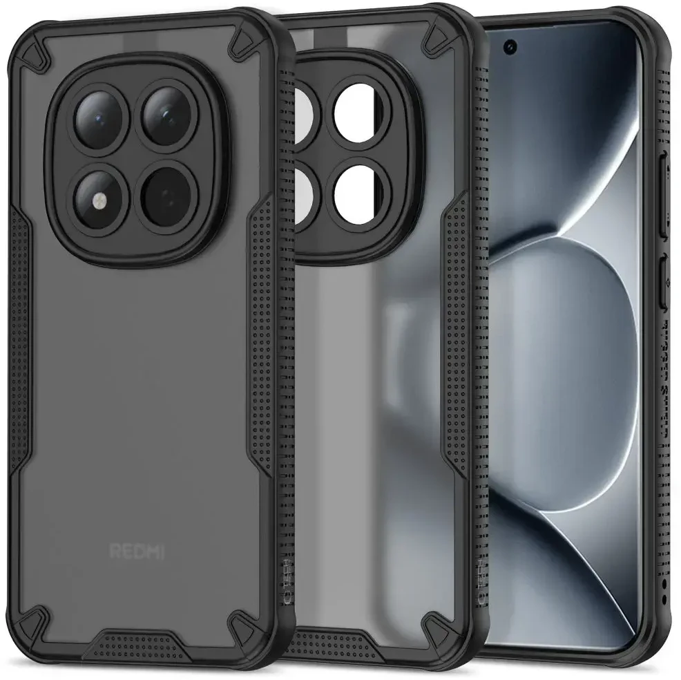 Dėklas „Tech-Protect Rugged Shield“ Xiaomi Poco M8 Pro / Redmi Note 15 Pro+ Plus 5G matinis juodas