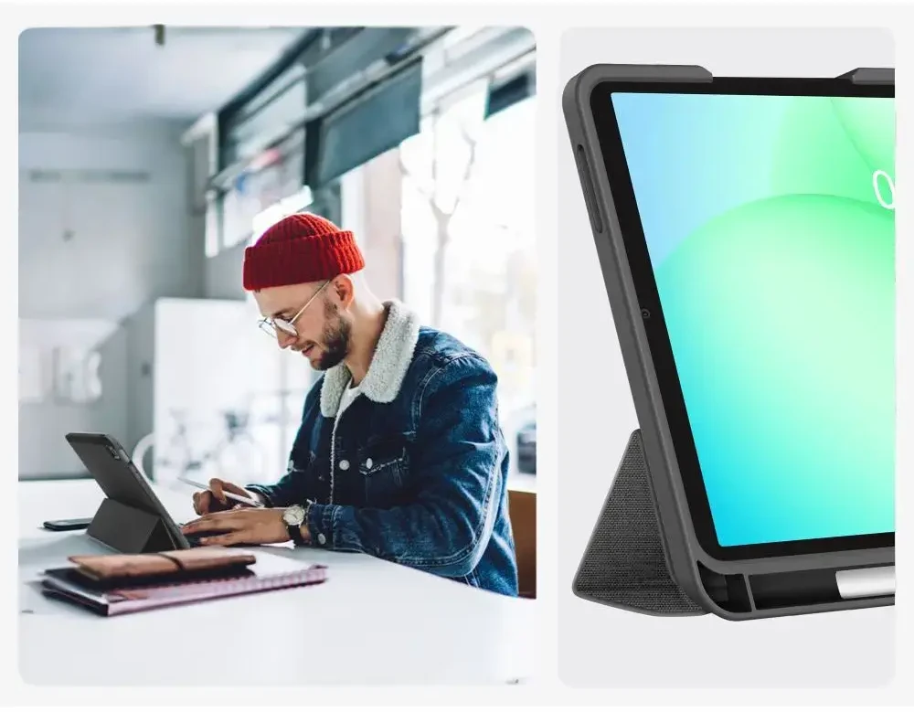 „Tech-Protect SC PEN Canvas“ dėklas, skirtas „Galaxy TAB A9+ / A11+ PLUS 11.0 X210 / X215 / X216 / X230 / X235 / X236“ planšetiniams kompiuteriams, pilkas