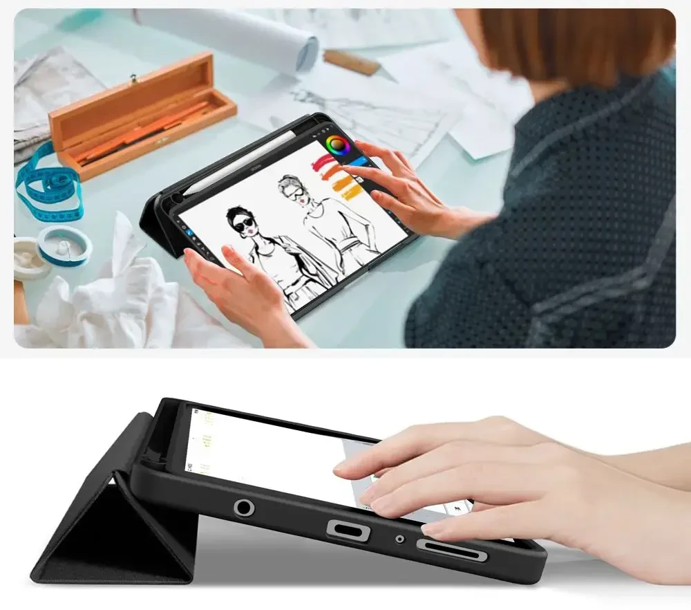 „Tech-Protect SC PEN Canvas“ dėklas, skirtas „Galaxy TAB A9 / A11 8.7 X110 / X115 / X133 / X135“ (juodas)