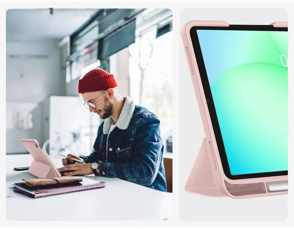 „Tech Protect“ „TechProtect SmartCase“ rašiklis, skirtas „Samsung Galaxy Tab A9+ / A11+ Plus 11.0 X210 / X215 / X216 / X230 / X235 / X236“ – rausvos spalvos