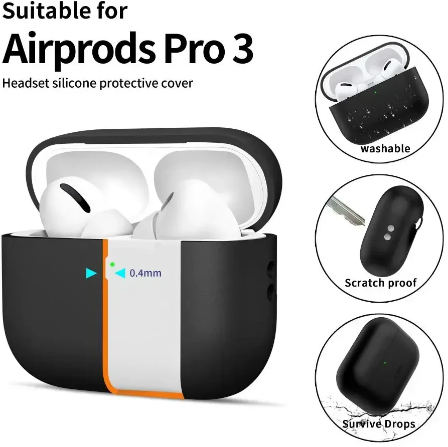 Tech-Protect Silikoninis dėklas for AirPods Pro 3 - Juodas