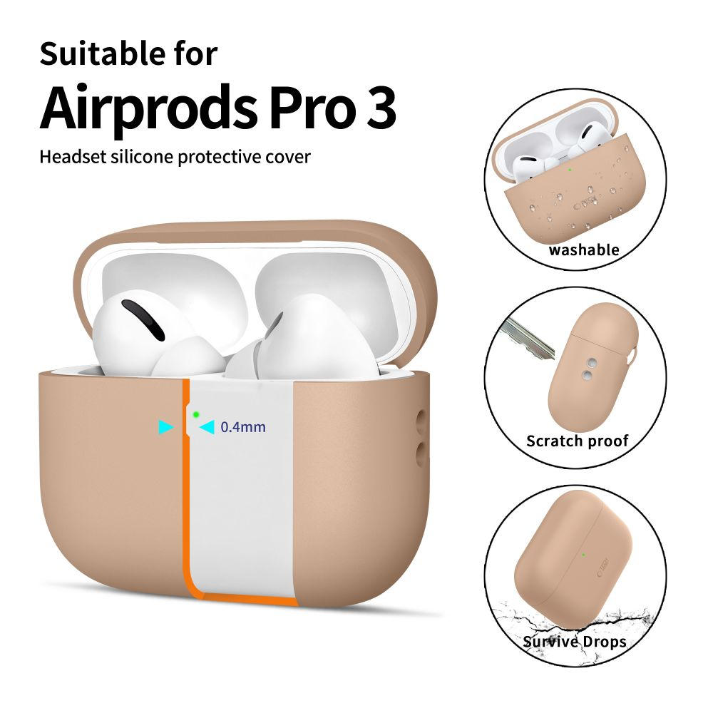 Tech-Protect Silikoninis dėklas skirtas AirPods Pro 3 - rusvai gelsvas