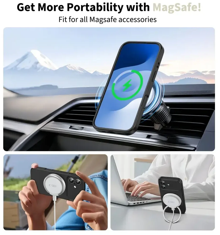 Dėklas TECH-PROTECT SILICONE MAGSAFE IPHONE 17 Juodas