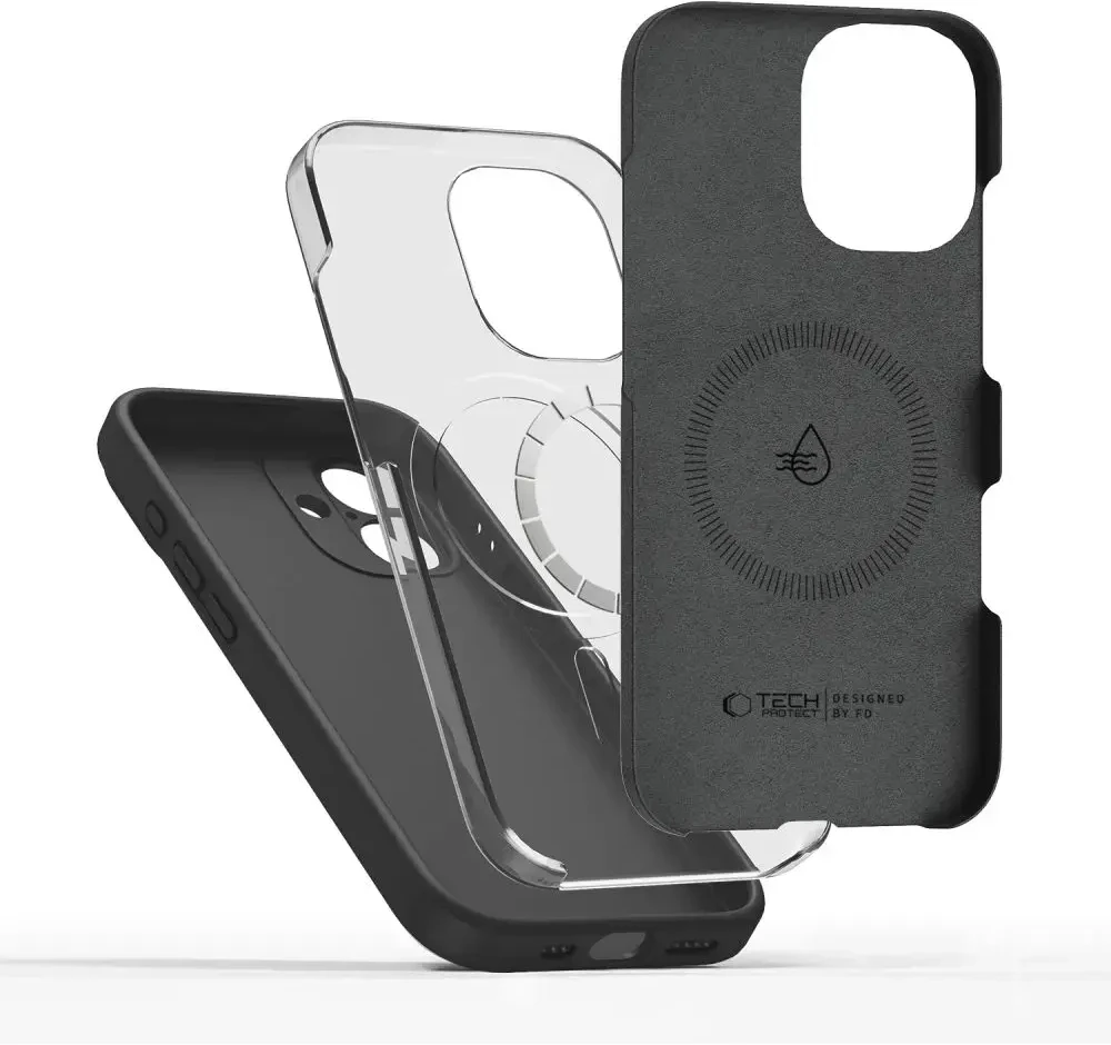 Dėklas TECH-PROTECT SILICONE MAGSAFE IPHONE 17 Juodas