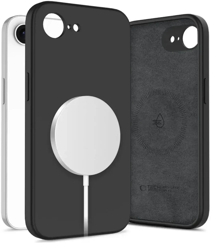 Dėklas Tech-Protect SILICONE MagSafe Apple iPhone 16E / 17E juodos spalvos