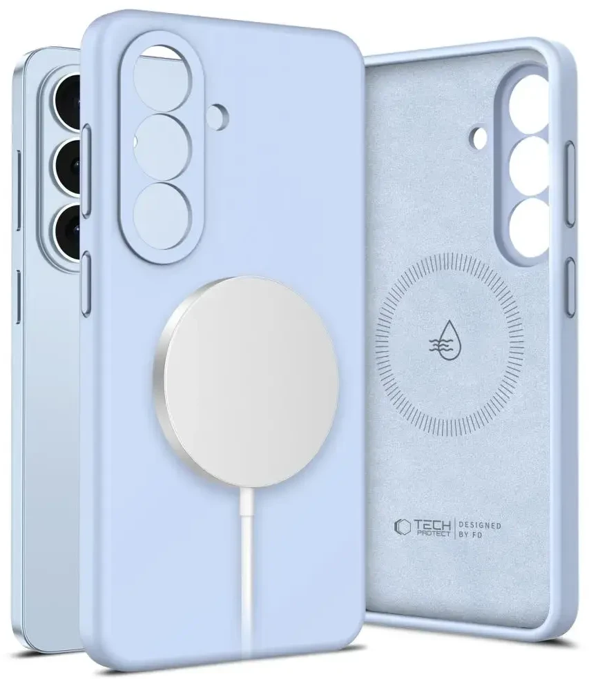 Dėklas Tech-Protect Silicone MagSafe Samsung Galaxy S26 Sky mėlynos spalvos