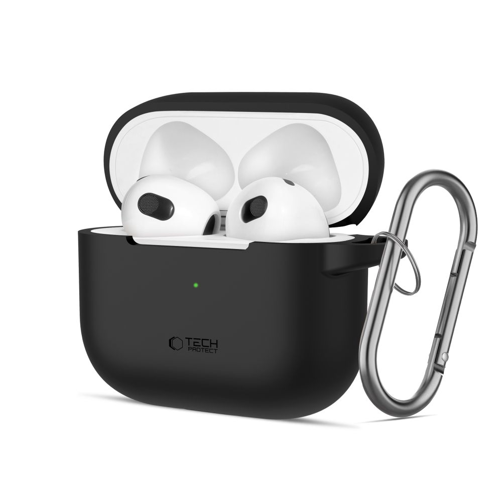 Apple AirPods 3 Tech-Protect silikoninis dėklas ausinėms juodos spalvos