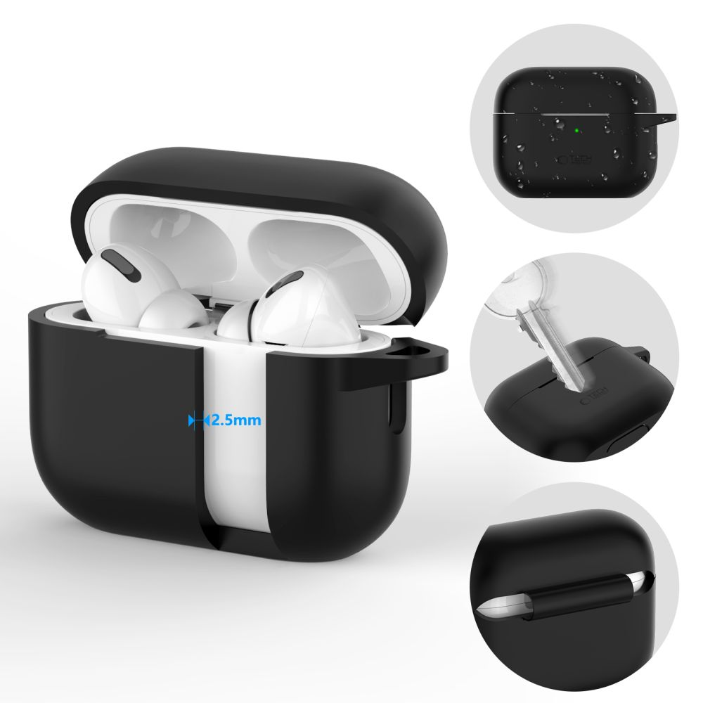 Apple AirPods Pro 1 / 2 Tech-Protect silikoninis su karabinu Olive žalias