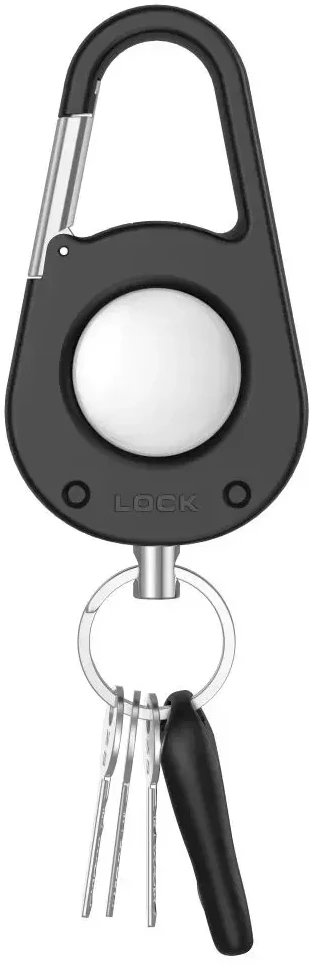 Tech-Protect Slidelock Carabiner Keychain dėklas skirtas Apple AirTag 1/2 – juodos spalvos