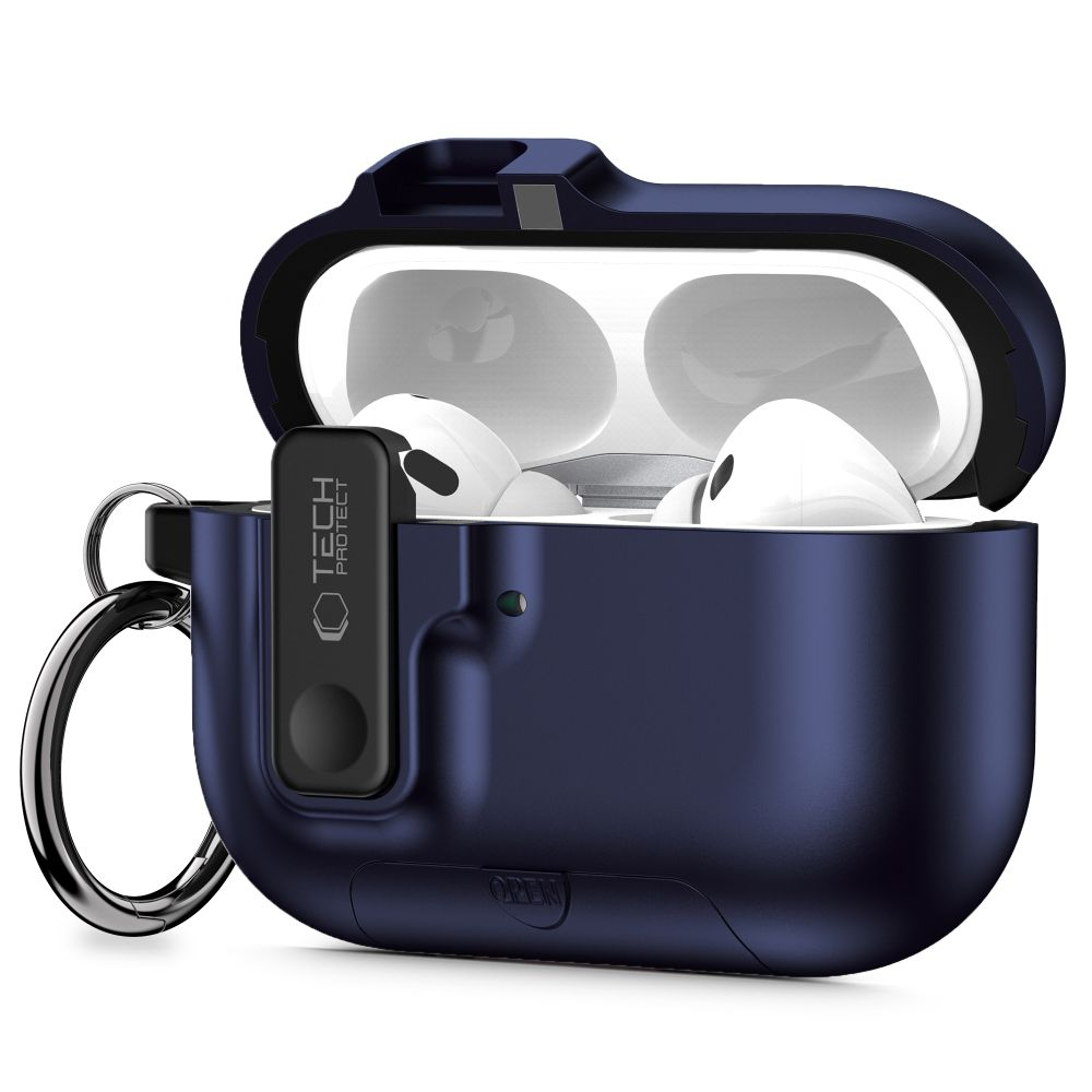 „Tech-Protect Slim kablys“ dėklas, skirtas „AirPods Pro 3“ ausinėms – tamsiai mėlynas Mėlyna