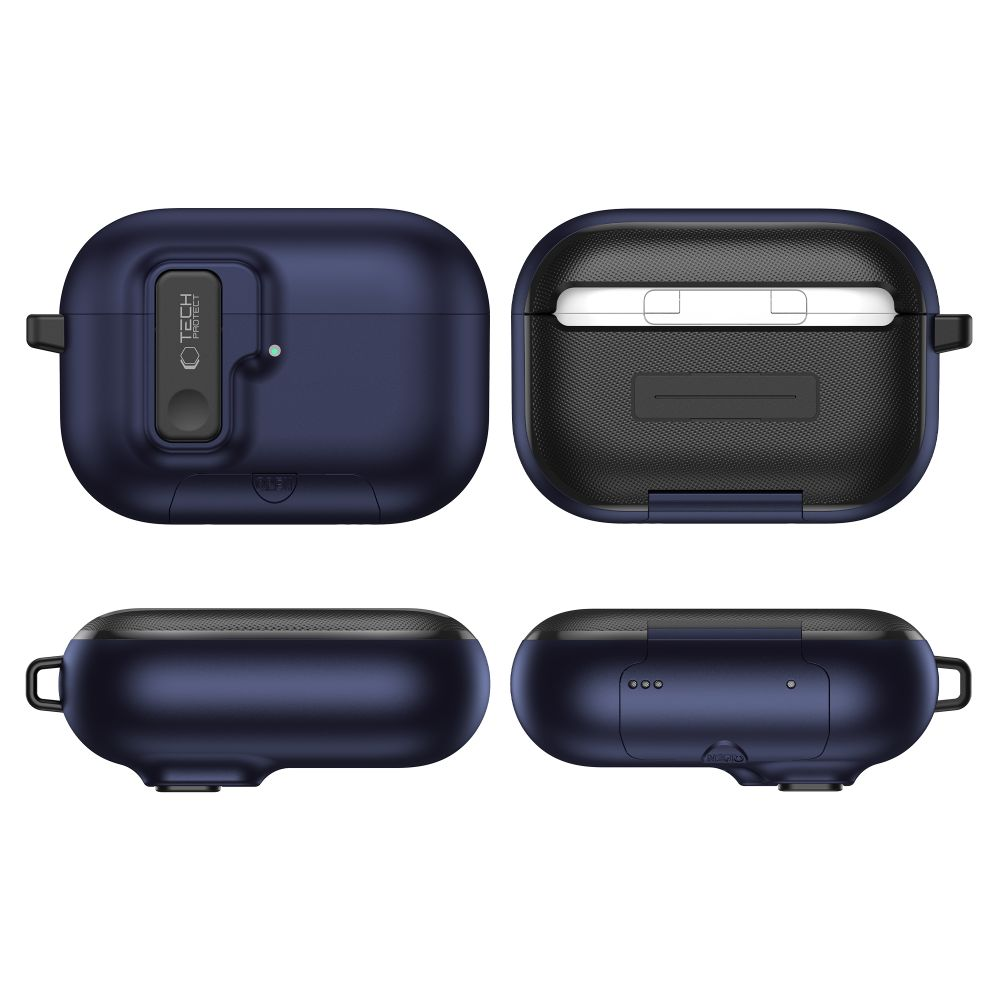 „Tech-Protect Slim kablys“ dėklas, skirtas „AirPods Pro 3“ ausinėms – tamsiai mėlynas Mėlyna