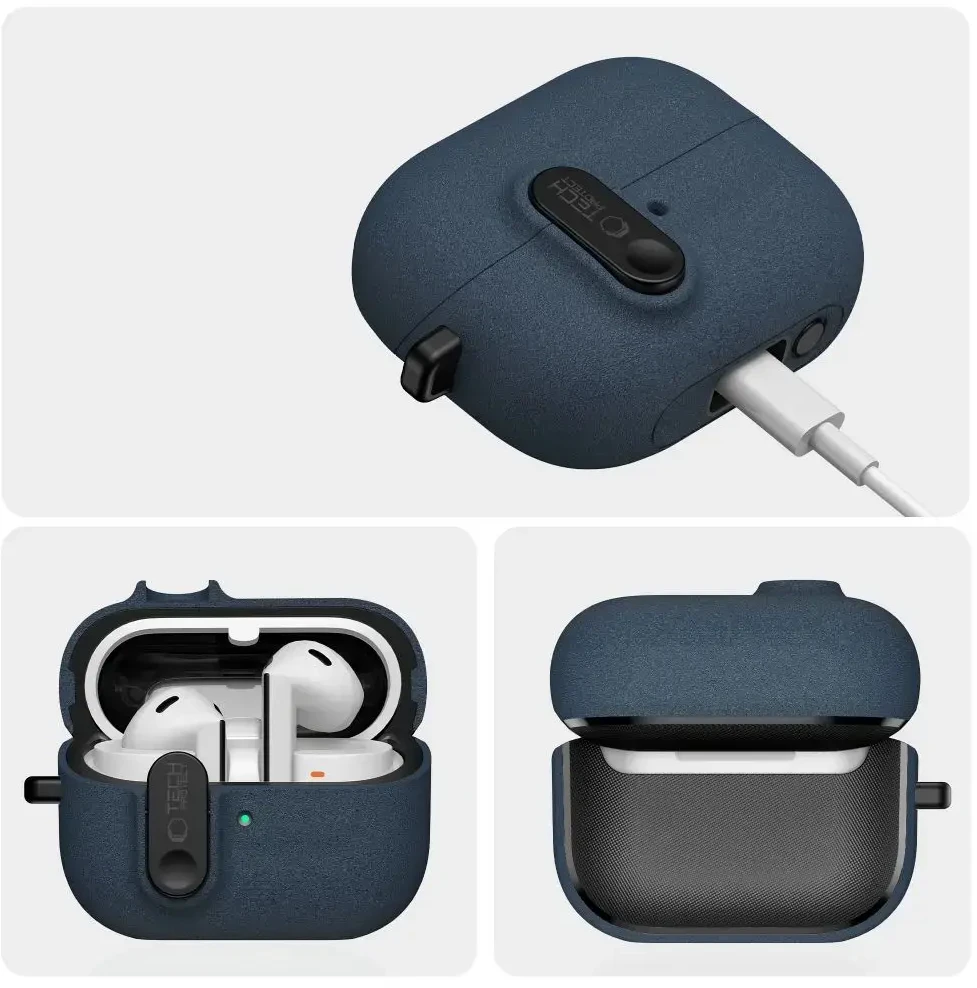 Tech-Protect Slim Hook dėklas ausinėms Samsung Galaxy Buds 3 / 3 FE / 3 Pro mėlynos spalvos