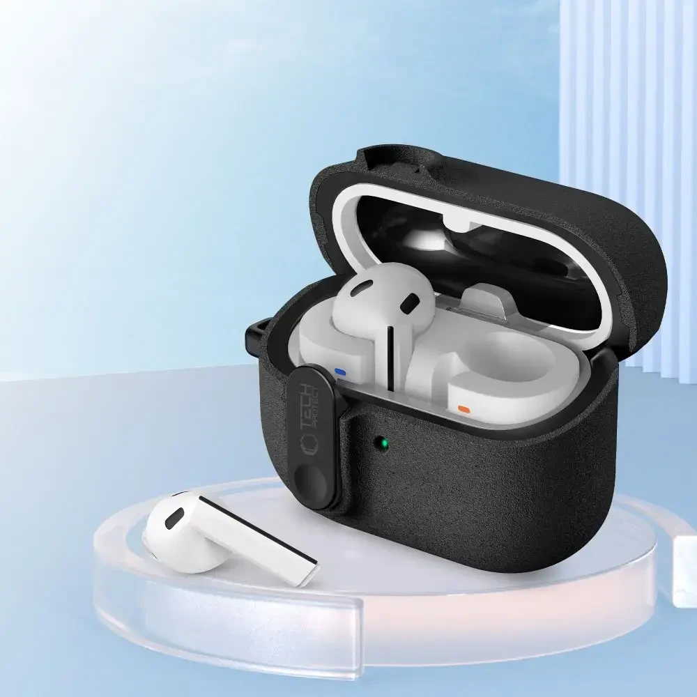 Tech-Protect Slim Hook dėklas ausinėms Samsung Galaxy Buds 3 / 3 FE / 3 Pro juodos spalvos