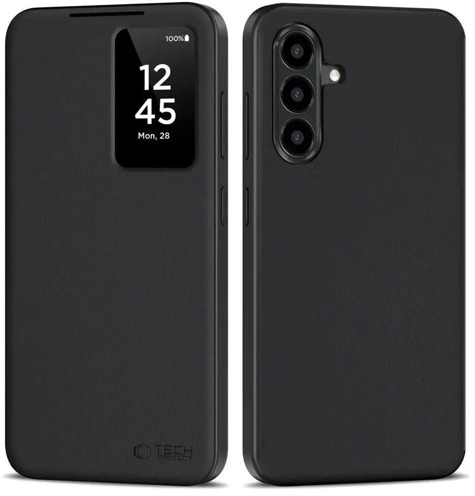 Tech-Protect Smart Wallet dėklas skirtas Samsung Galaxy A26 5G / A17 4G / 5G – Matte juodos spalvos