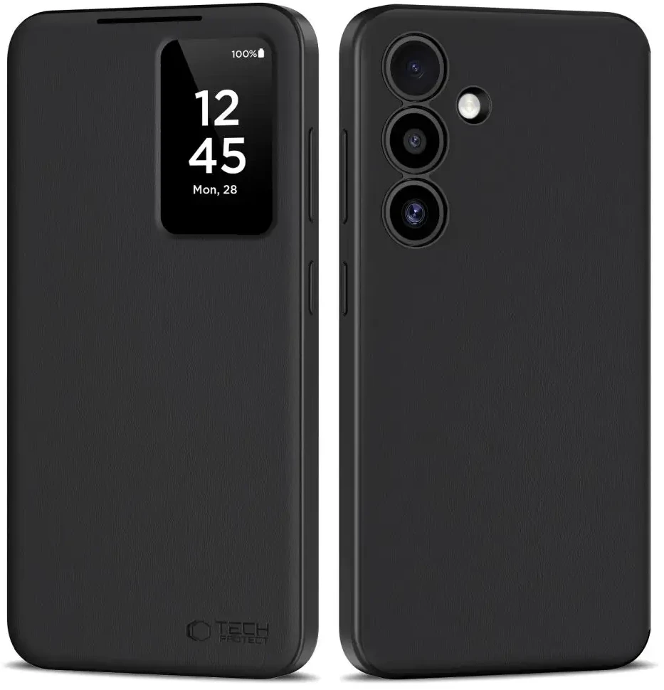 Tech-Protect Smart Wallet Dėklas skirtas Samsung Galaxy S25 Plus – Matte juodos spalvos