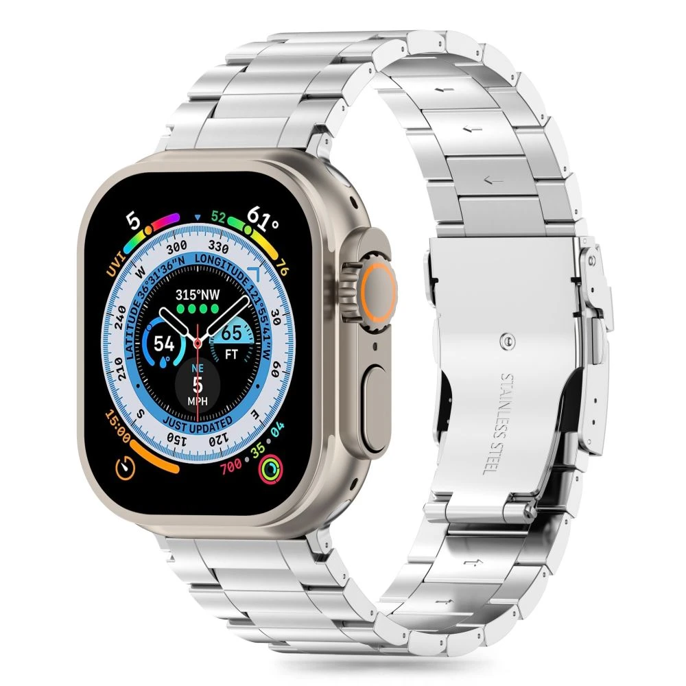 Apyrankė Apple Watch 4 / 5 / 6 / 7 / 8 / 9 / SE / Ultra 1 / 2 (42 / 44 / 45 / 49 mm) Tech-Protect Stainless Pro sidabrinės spalvos