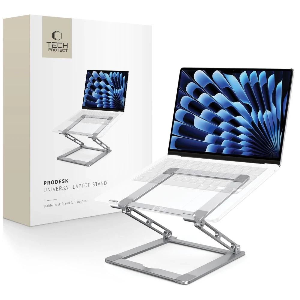 Tech-Protect ULS400 universalus extendable stovas nešiojamiems kompiuteriams iki 17″ – pilkos spalvos