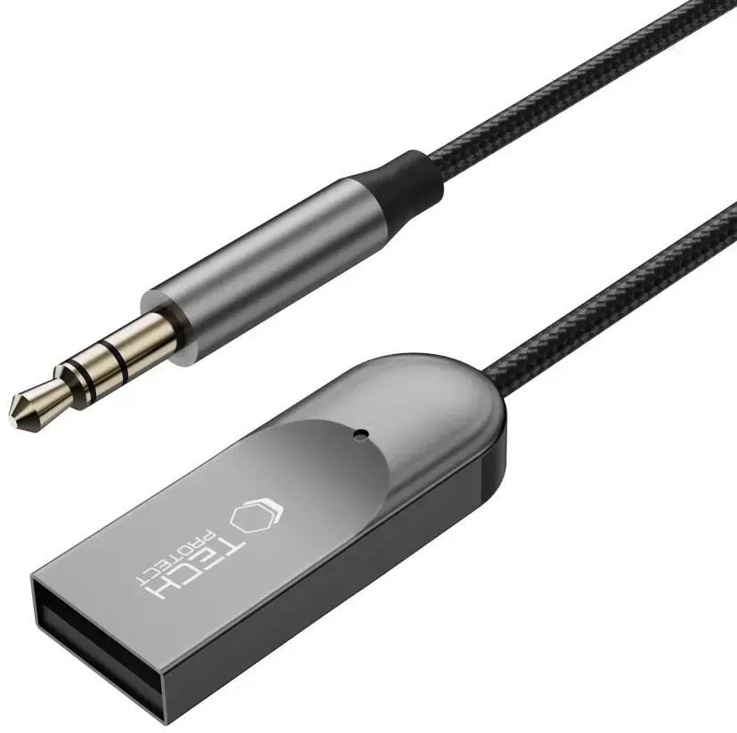 TECH-PROTECT ULTRABOOST AU04 garso adapteris AUX Bluetooth 6.0 pilkas