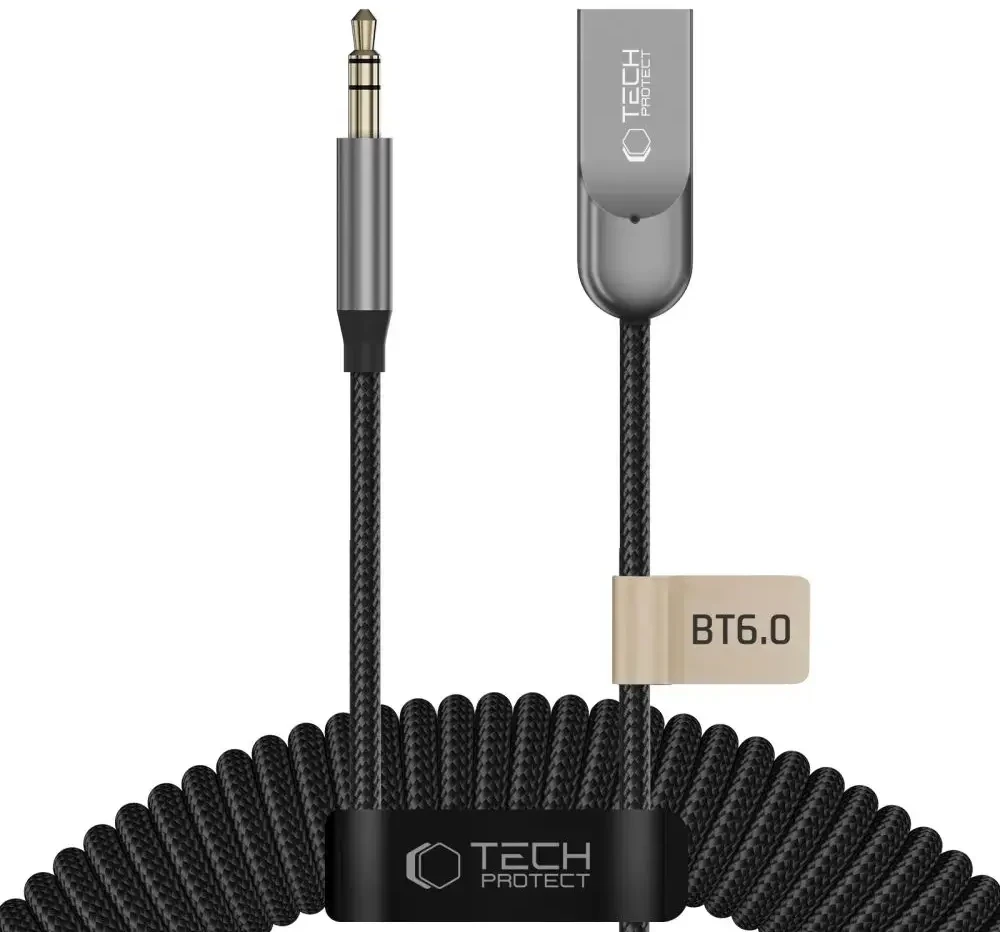 TECH-PROTECT ULTRABOOST AU04 garso adapteris AUX Bluetooth 6.0 pilkas