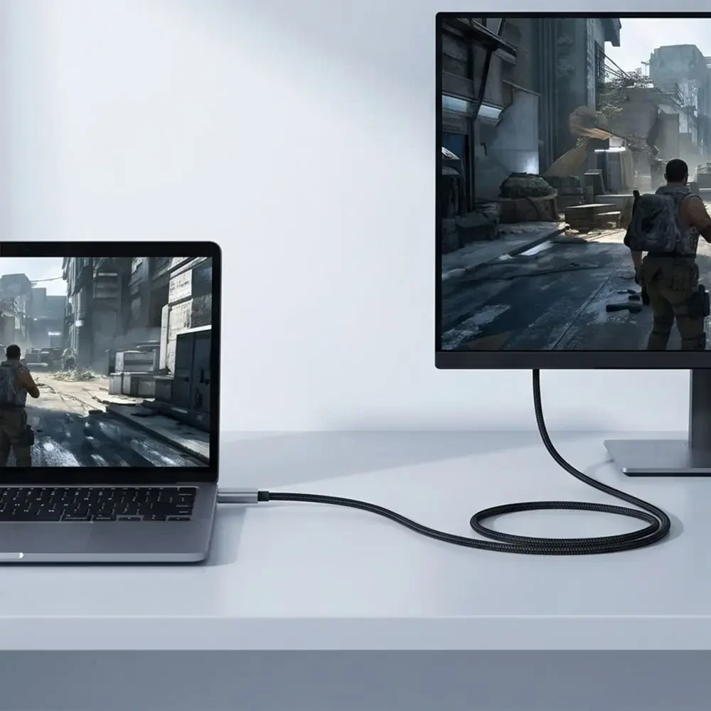TECH-PROTECT ULTRABOOST KABELIS USB-C Į HDMI 2.1 8K 60HZ 200CM GELEŽIES PILKOS SPALVOS