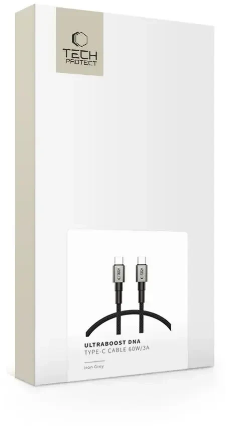 „Tech-Protect Ultraboost DNA“ duomenų perdavimo ir įkrovimo laidas | USB-C | 60 W | 0,5 m | pilkas