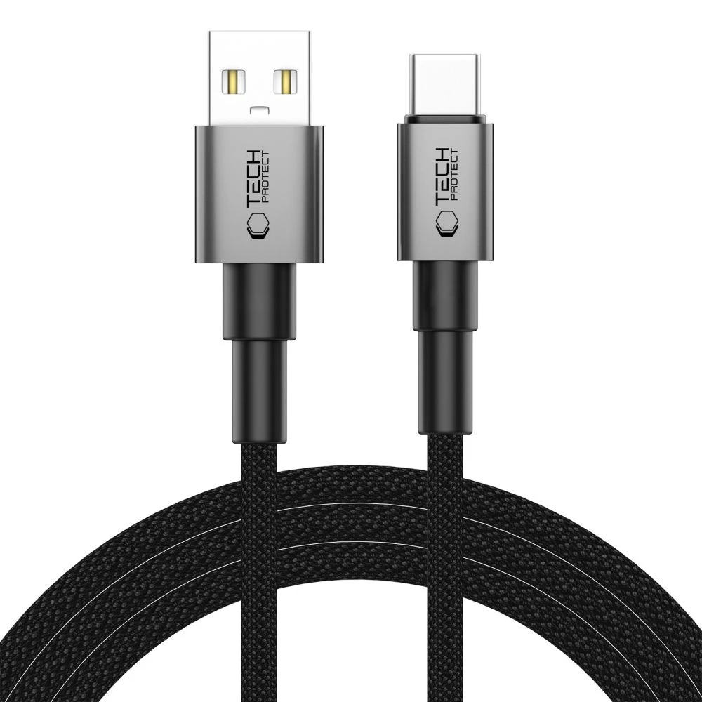 Tech-Protect UltraBoost DNA USB-A / USB-C kabelis 15W/3A 200cm – pilkas