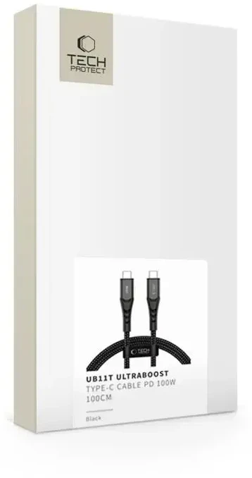 Tech-Protect UB11T ULTRABOOST TYPE-C KABELIS PD 100W / QC3.0 100CM Juodas