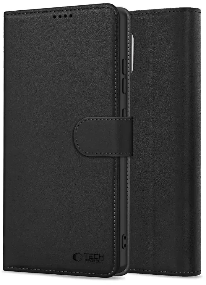 Dėklas Tech-Protect Wallet Samsung Galaxy S26 Ultra juodos spalvos/raudonos spalvos